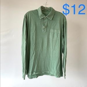 Vineyard Vines Long Sleeve Polo, Light Green, Men M